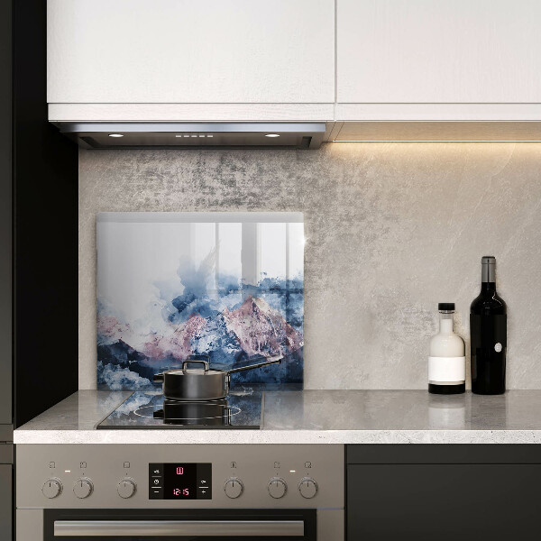 Protection plaque induction Montagnes peintes abstraites