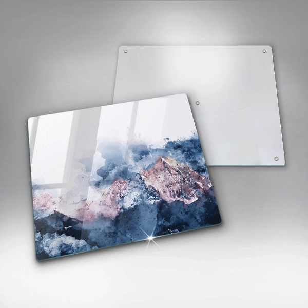 Protection plaque induction Montagnes peintes abstraites