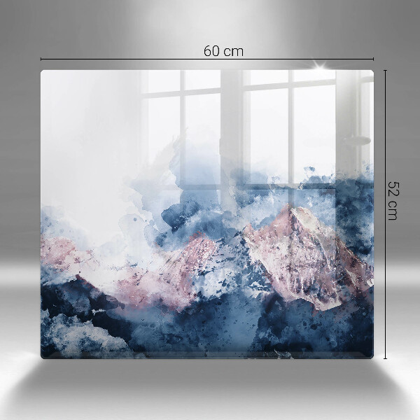 Protection plaque induction Montagnes peintes abstraites