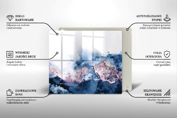 Protection plaque induction Montagnes peintes abstraites