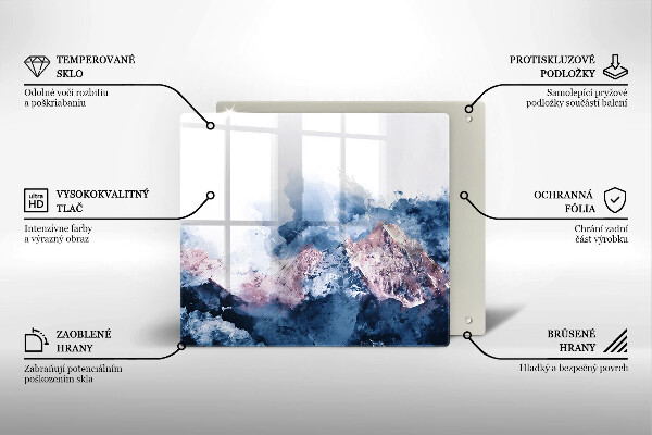 Protection plaque induction Montagnes peintes abstraites