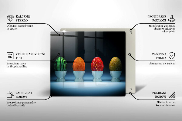 Cache plaque de cuisson Oeufs de fruits abstraits