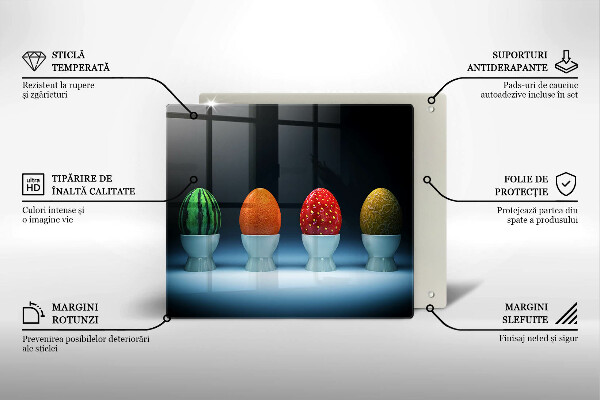 Cache plaque de cuisson Oeufs de fruits abstraits