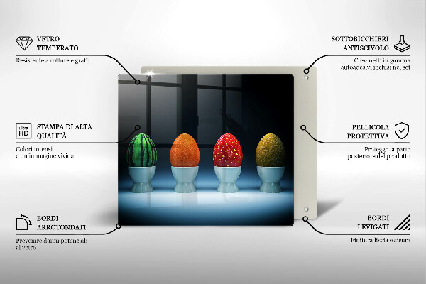 Cache plaque de cuisson Oeufs de fruits abstraits