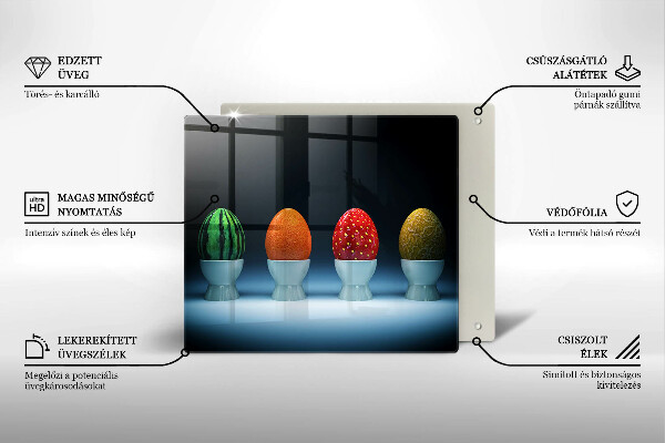 Cache plaque de cuisson Oeufs de fruits abstraits