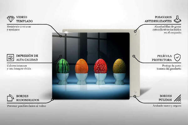 Cache plaque de cuisson Oeufs de fruits abstraits