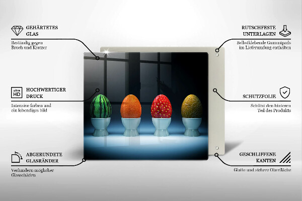 Cache plaque de cuisson Oeufs de fruits abstraits