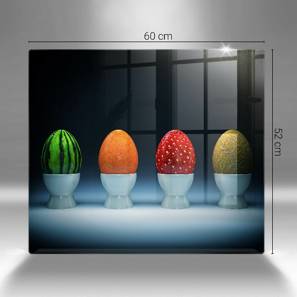 Cache plaque de cuisson Oeufs de fruits abstraits