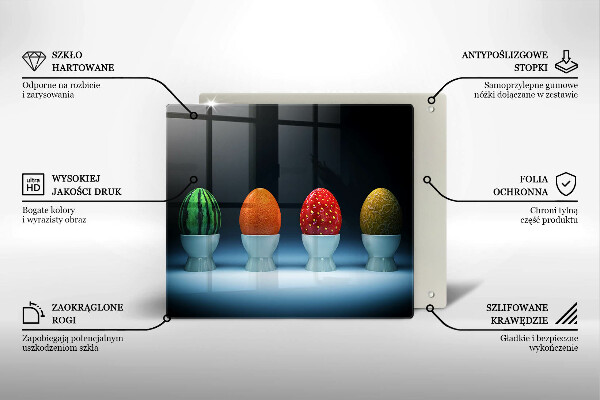 Cache plaque de cuisson Oeufs de fruits abstraits