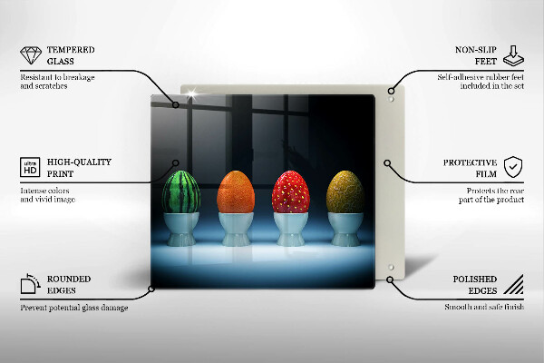 Cache plaque de cuisson Oeufs de fruits abstraits