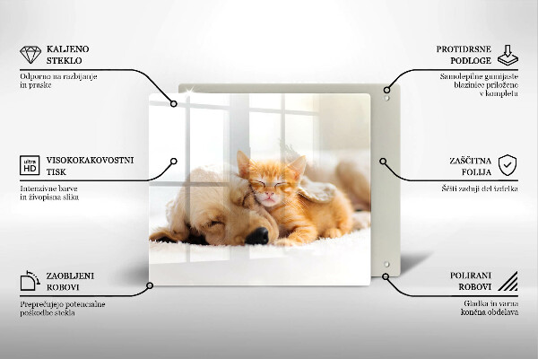 Cache plaque de cuisson Animaux chien et chat