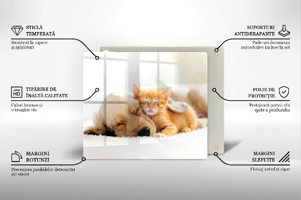 Cache plaque de cuisson Animaux chien et chat