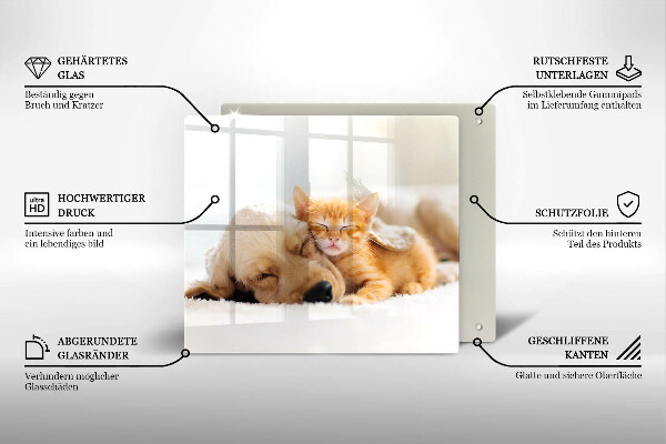 Cache plaque de cuisson Animaux chien et chat