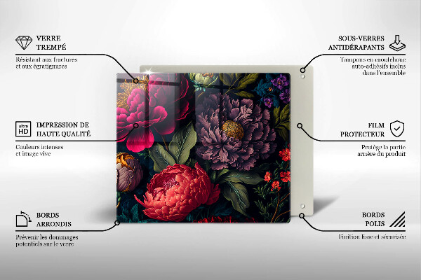 Protection plaque induction Belles fleurs