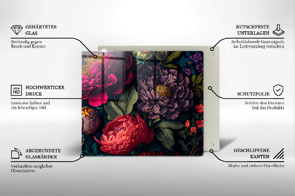 Protection plaque induction Belles fleurs