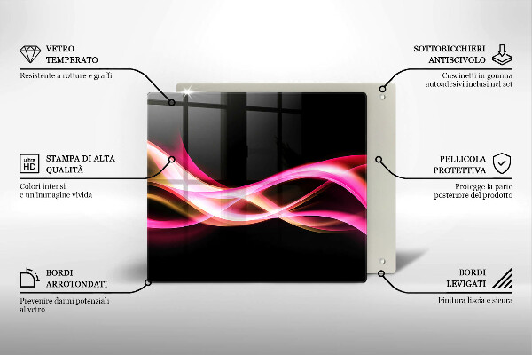 Cache plaque de cuisson Fumée de néon abstraite
