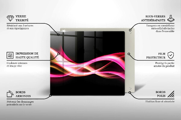 Cache plaque de cuisson Fumée de néon abstraite