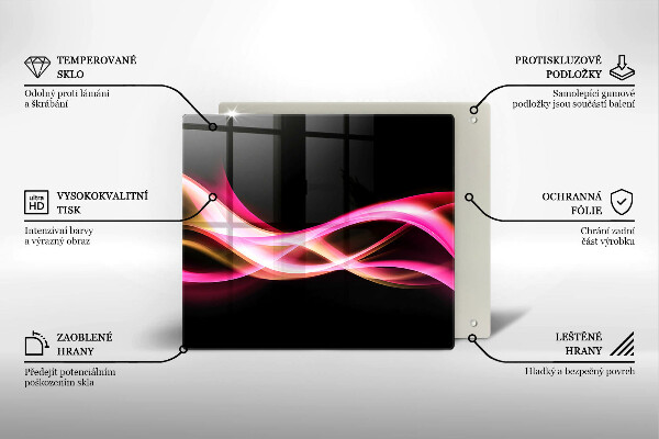 Cache plaque de cuisson Fumée de néon abstraite