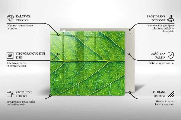 Cache plaque de cuisson Nervures des feuilles naturelles