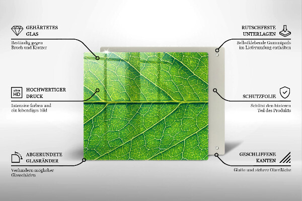 Cache plaque de cuisson Nervures des feuilles naturelles