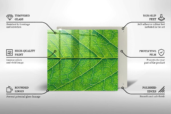 Cache plaque de cuisson Nervures des feuilles naturelles