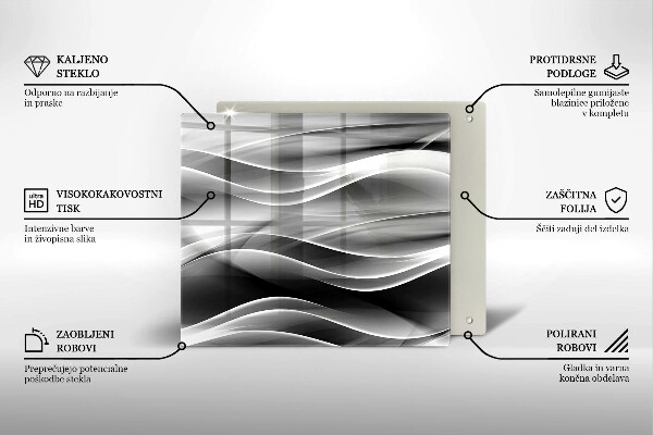 Cache plaque de cuisson Lignes abstraites de fumée