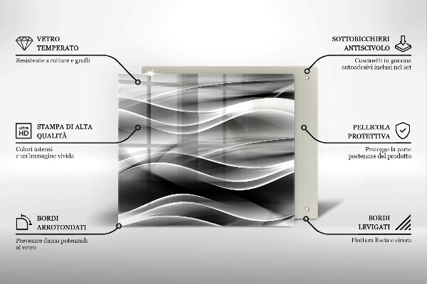 Cache plaque de cuisson Lignes abstraites de fumée
