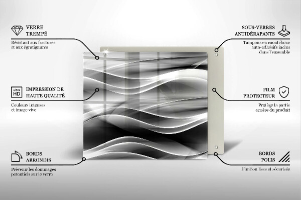 Cache plaque de cuisson Lignes abstraites de fumée