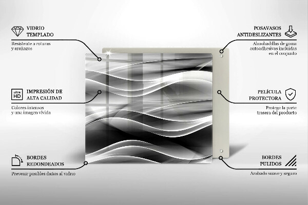 Cache plaque de cuisson Lignes abstraites de fumée