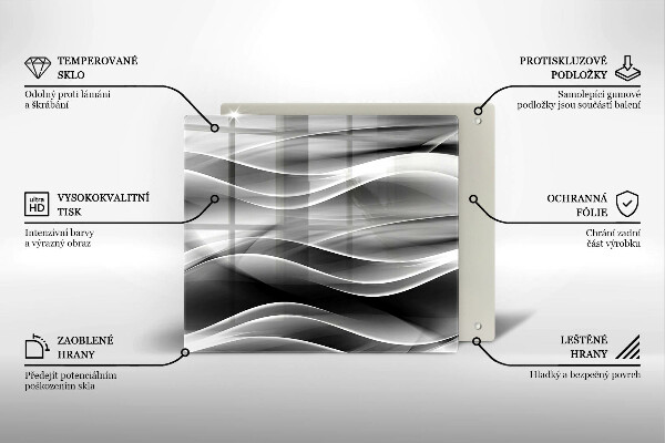 Cache plaque de cuisson Lignes abstraites de fumée