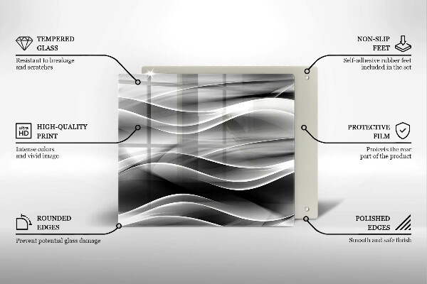 Cache plaque de cuisson Lignes abstraites de fumée