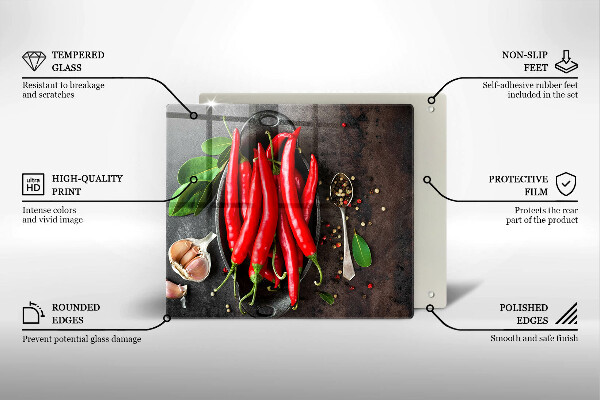 Cache plaque de cuisson Piments rouges