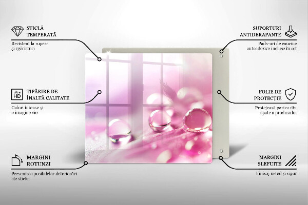 Cache plaque de cuisson Pétales de fleurs de rosée