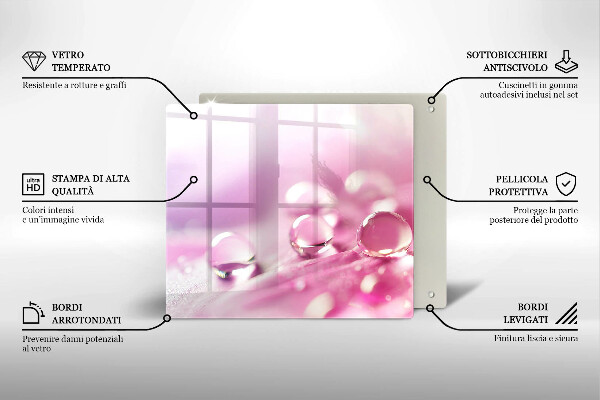 Cache plaque de cuisson Pétales de fleurs de rosée