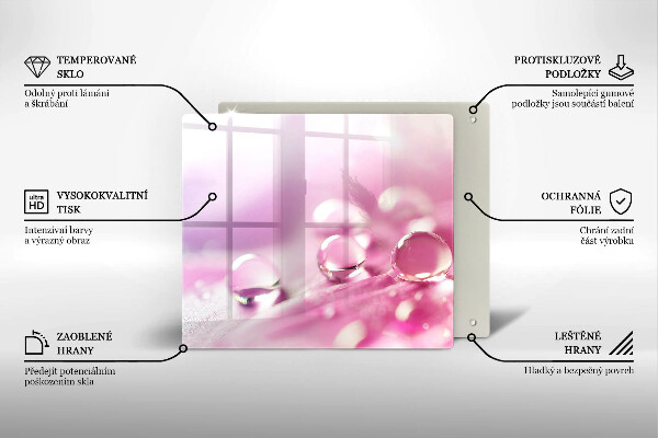 Cache plaque de cuisson Pétales de fleurs de rosée