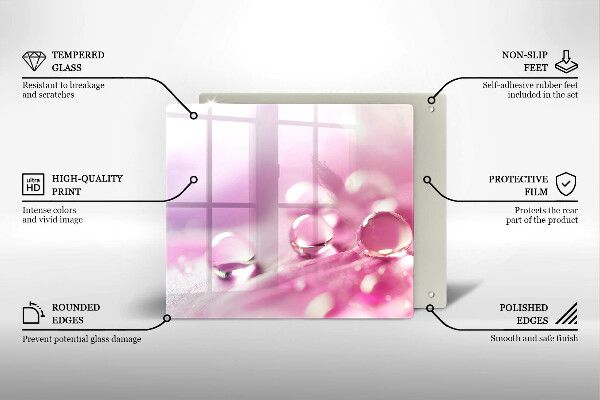 Cache plaque de cuisson Pétales de fleurs de rosée