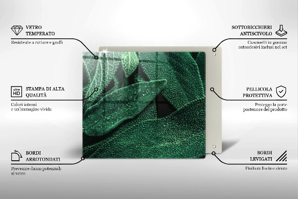 Cache plaque de cuisson Les feuilles de la plante