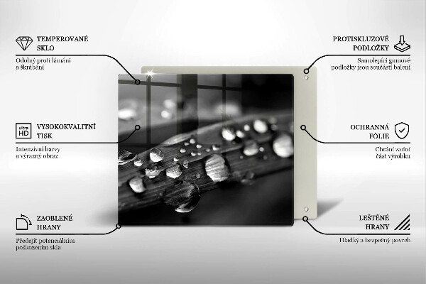 Cache plaque de cuisson La rosée tombe sur les feuilles
