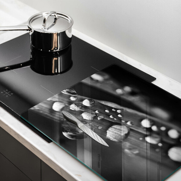 Cache plaque de cuisson La rosée tombe sur les feuilles