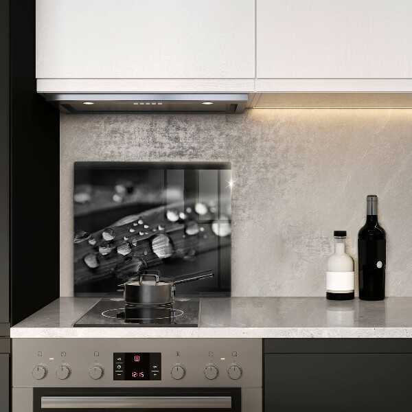 Cache plaque de cuisson La rosée tombe sur les feuilles