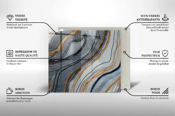 Protection plaque induction rocher avec de l'or