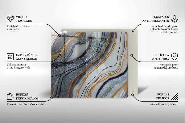 Protection plaque induction rocher avec de l'or