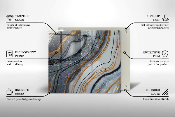 Protection plaque induction rocher avec de l'or