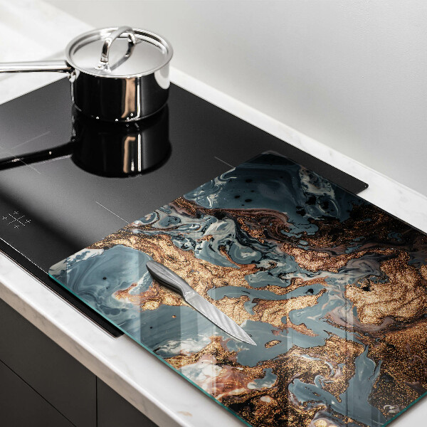 Protection plaque induction Structure rocheuse dorée