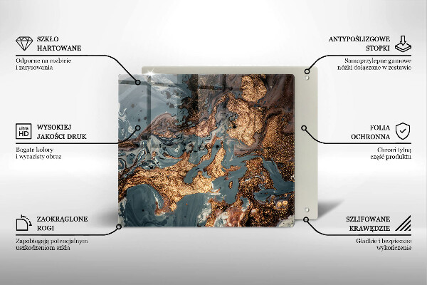 Protection plaque induction Structure rocheuse dorée