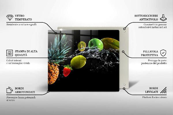 Protection plaque induction Fruits dans l'eau