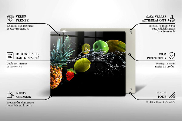 Protection plaque induction Fruits dans l'eau