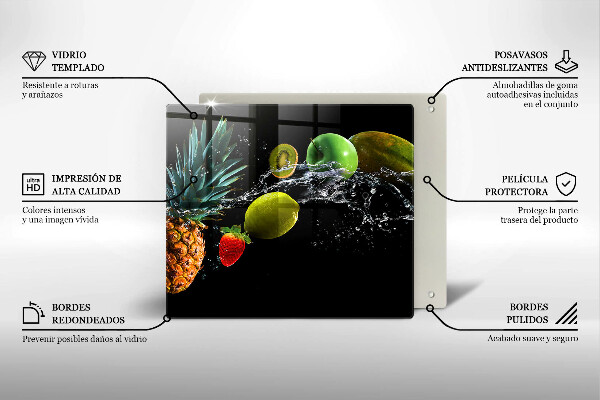 Protection plaque induction Fruits dans l'eau