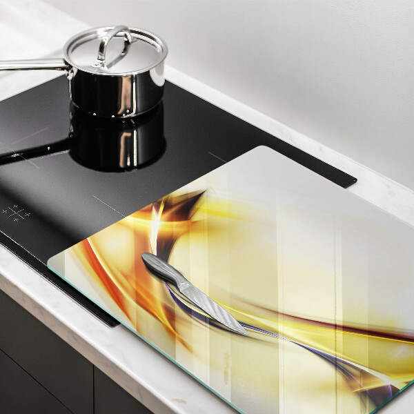 Cache plaque de cuisson Lignes de lumière abstraites