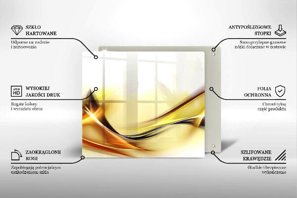 Cache plaque de cuisson Lignes de lumière abstraites